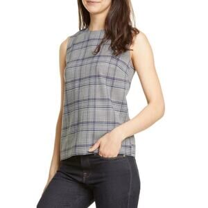 Lewit Multicolor Houndstooth Plaid Sleeveless Wool Blend Top Women's XL